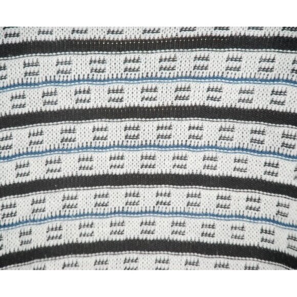 Vintage Anchor Blue Men's Button Front Cardigan Sweater L Black White Dad Grandp - Picture 5 of 7